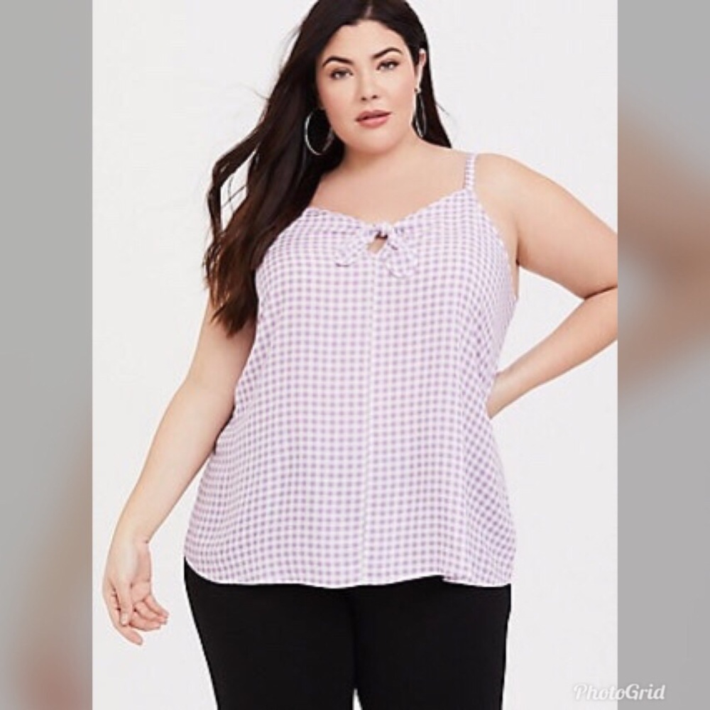 Torrid Sophie Tank Purple Gingham 0 NWT